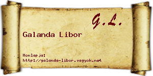 Galanda Libor névjegykártya